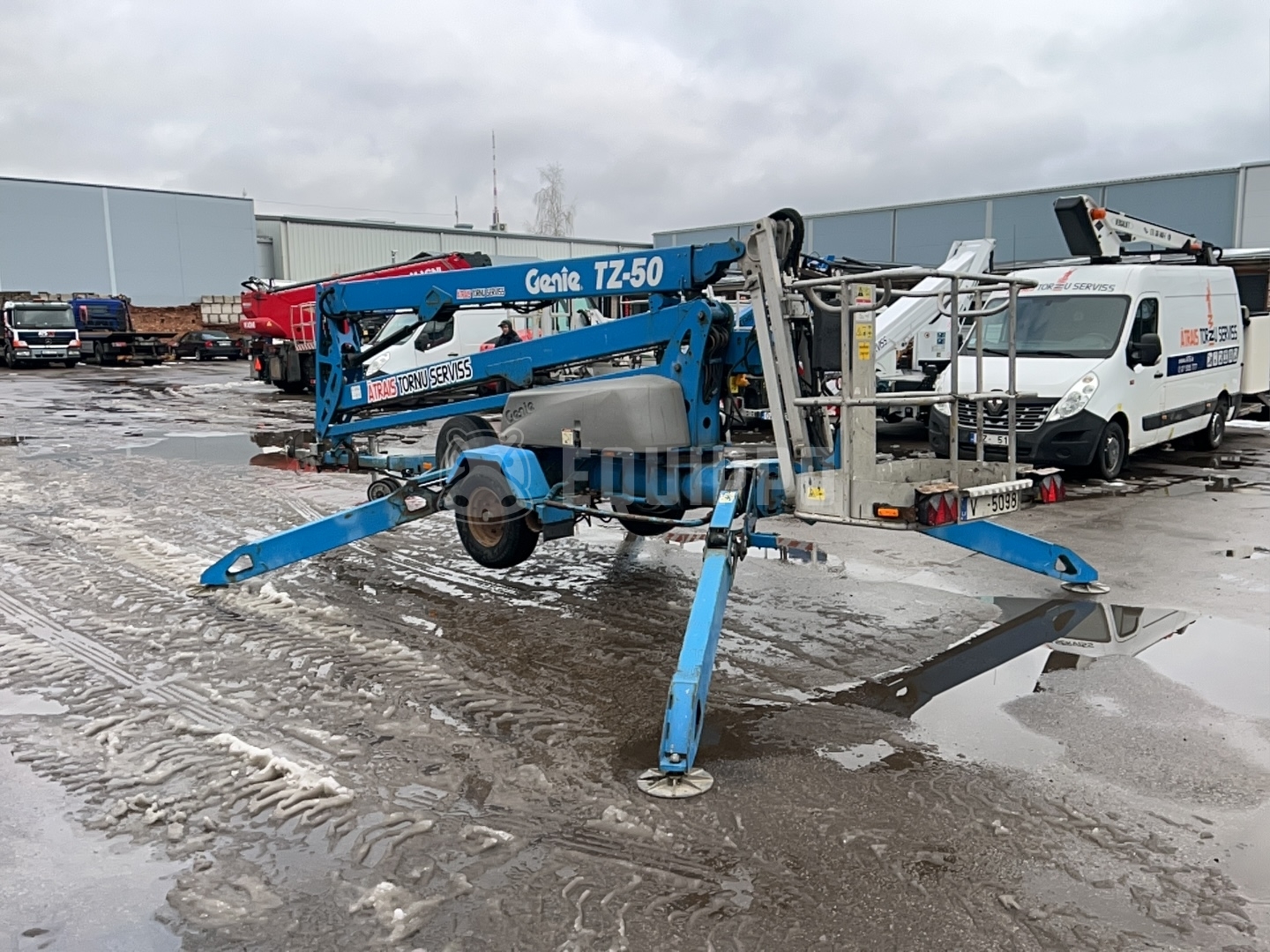 Genie TZ-50 DC w/Drive (17m) - - Used Trailer-Mounted Boom Lift