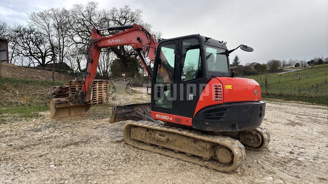 Kubota KX080-4 with 3 excavator buckets - - Used Midi Excavator 7t - 12t