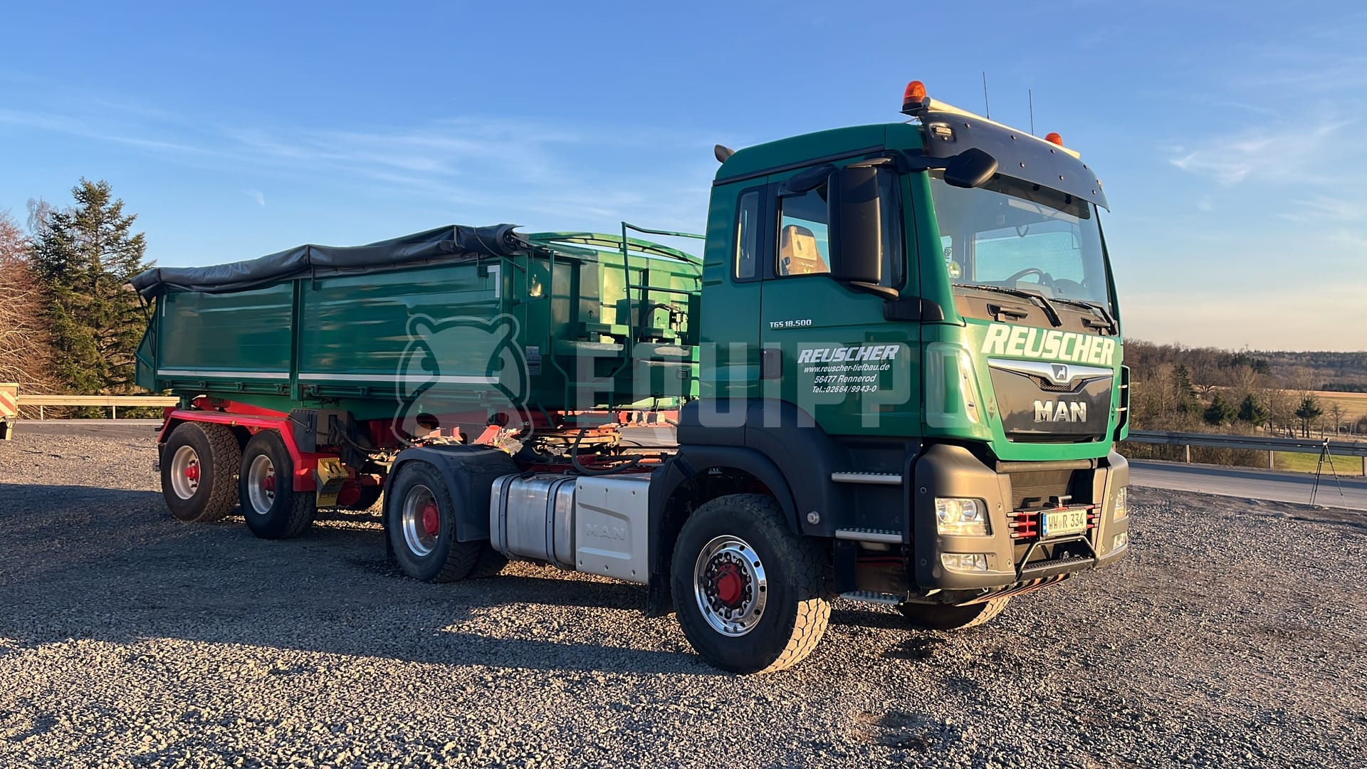 MAN TGS 18.500 4x4H BLS avec 2023 Kempf SKD 32/2 semi-remorque benne basculante 3 voies - - Camion Benne d’Occasion