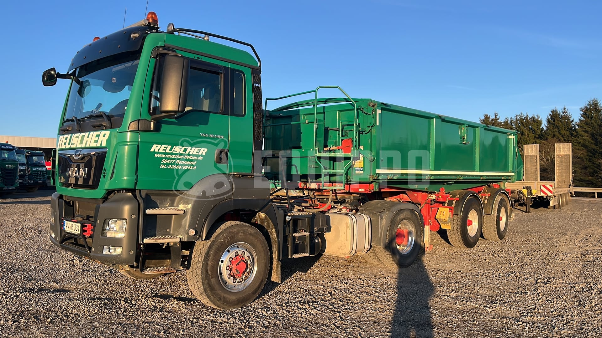 MAN TGS 18.500 4x4H BLS avec 2023 Kempf SKD 32/2 semi-remorque benne basculante 3 voies - - Camion Benne d’Occasion