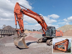Picture of the Hitachi ZX350LC-3 with standard earth boom and long-front boom