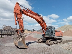 Hitachi ZX350LC-3 with standard earth boom and long-front boom - - Used Demolition Excavator
